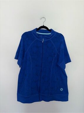 Active Zone | Blue Printed Zip Up T-Shirt